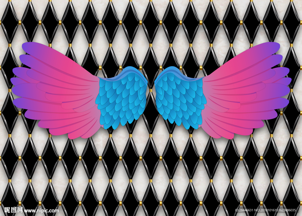 翅膀背景墙拍照墙