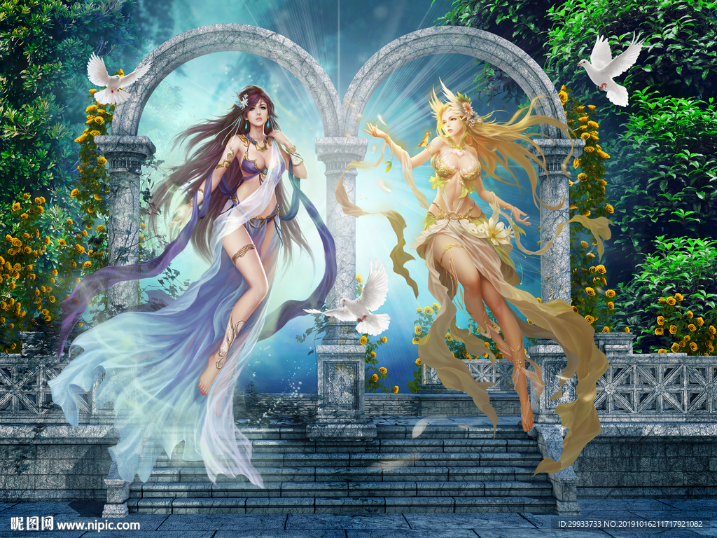 夜店酒店ktv美女背景墙