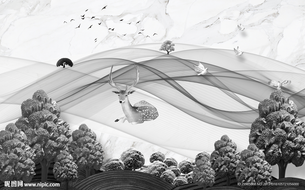 高档 新山水风景画 tif分层