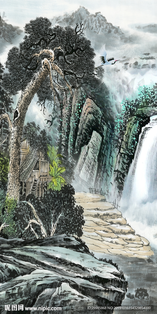 高清 中国风山水 tif分层