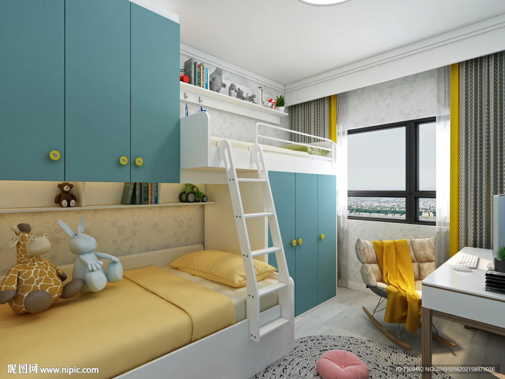 新中式儿童房装修效果图