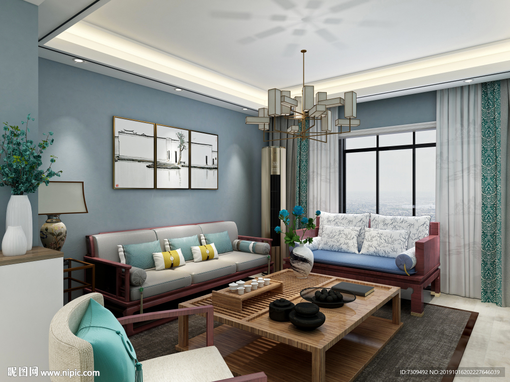 新中式家居客厅装修效果图