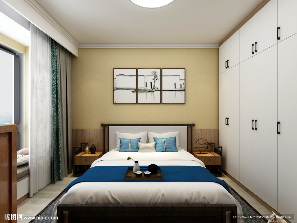 新中式家居房间装修效果图