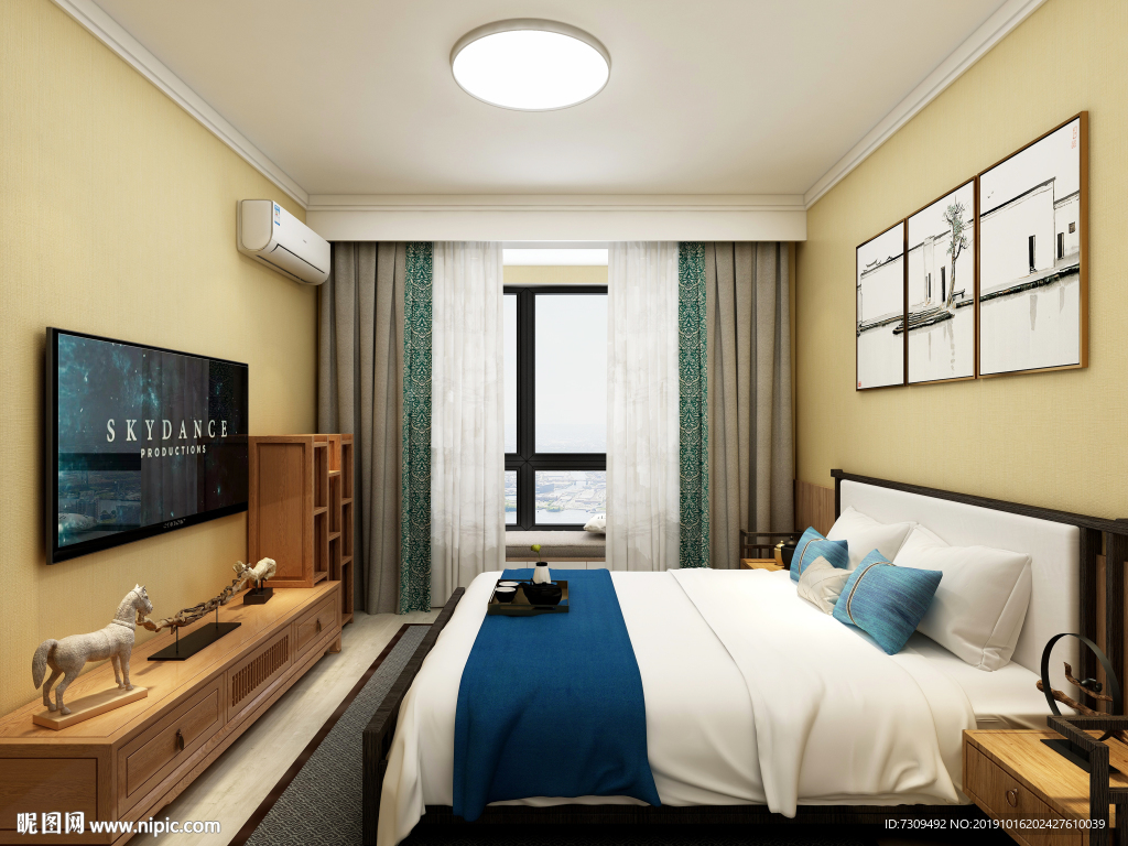 新中式家居房间装修效果图