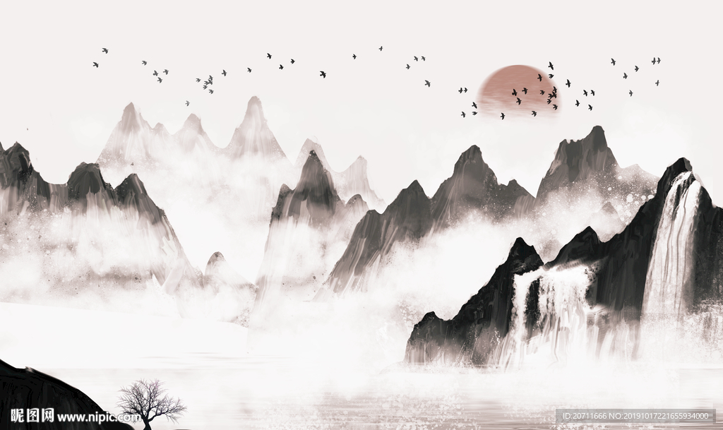 古风工笔山水画