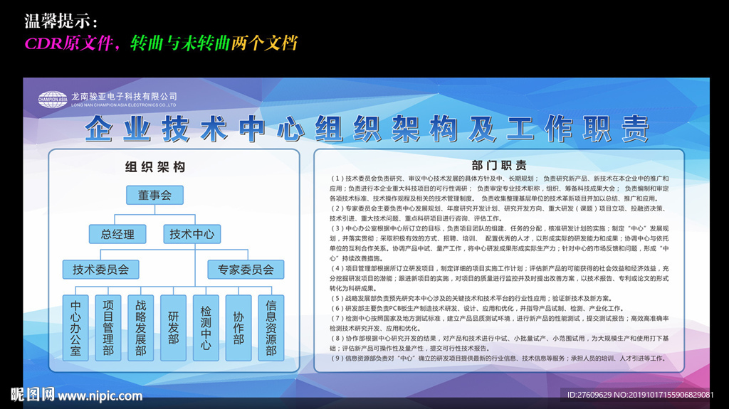 企业技术中心组织架构及工作职责