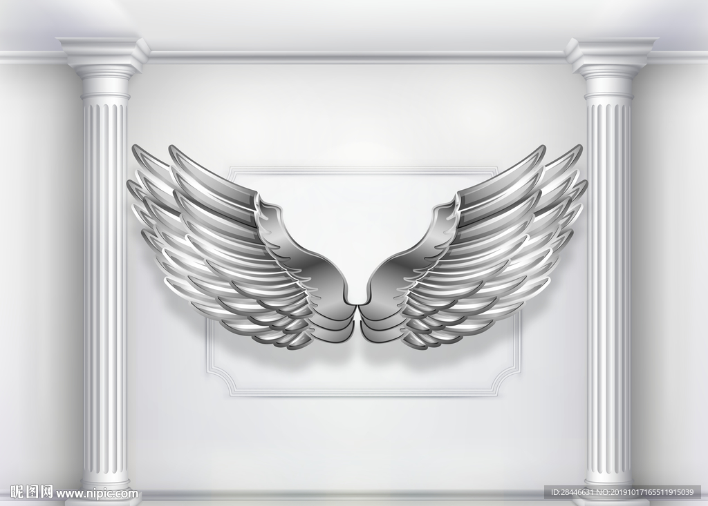 翅膀背景墙拍照墙