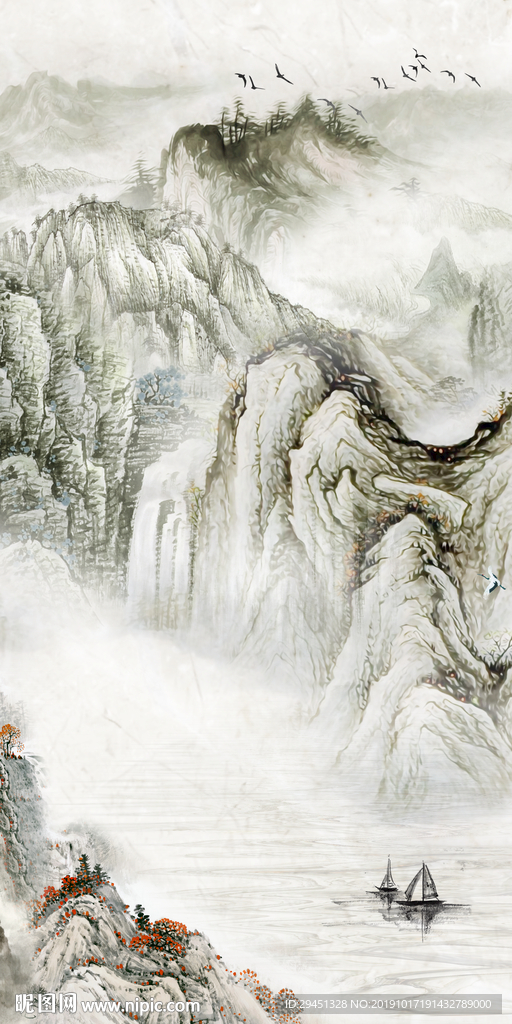 高档新山水装饰画 TIF分层