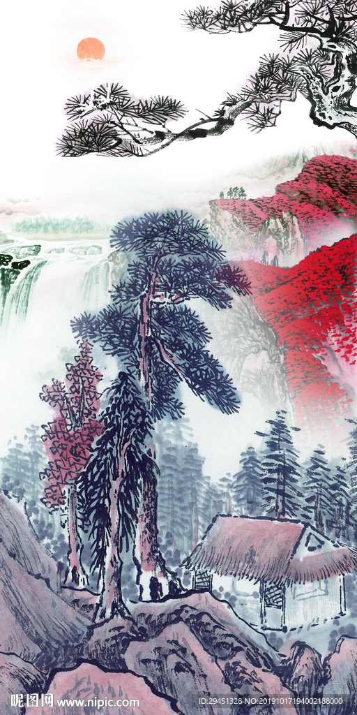国画新山水装饰画 TIF分层