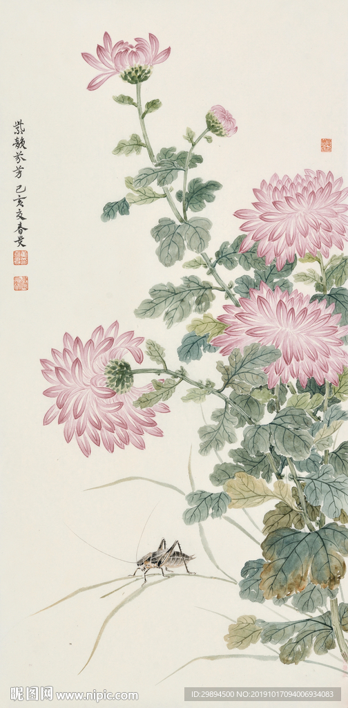 花鸟虫鱼工笔画装饰画水墨画