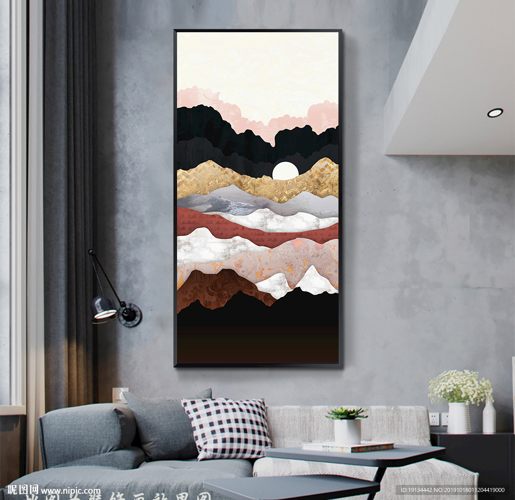 远山风景油画装饰画
