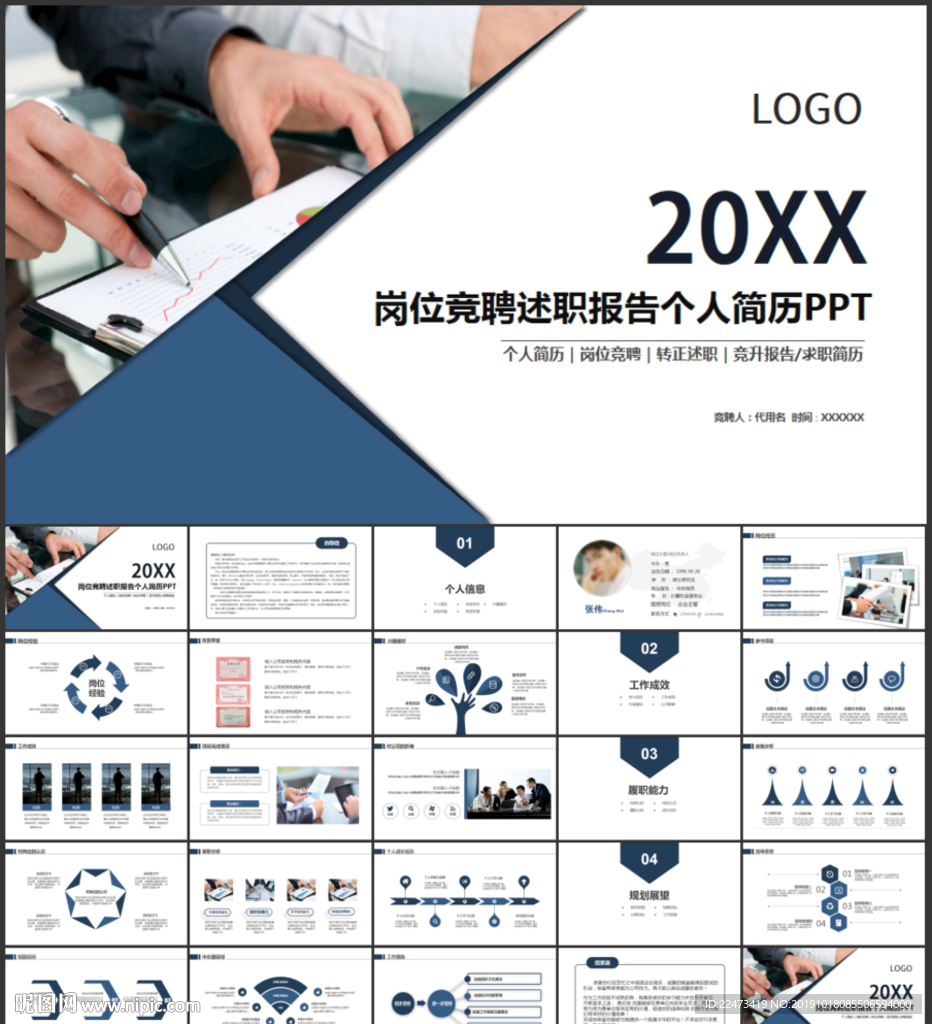 述职报告个人简历ppt