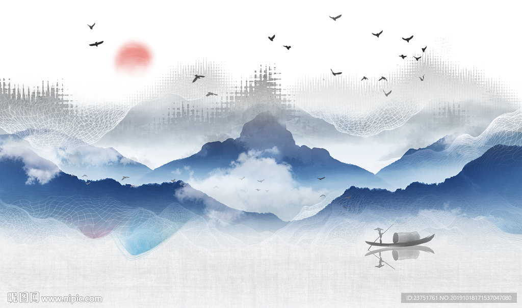 山水背景墙