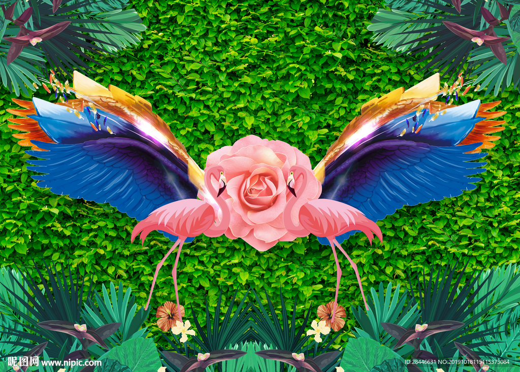 翅膀网红婚礼背景墙