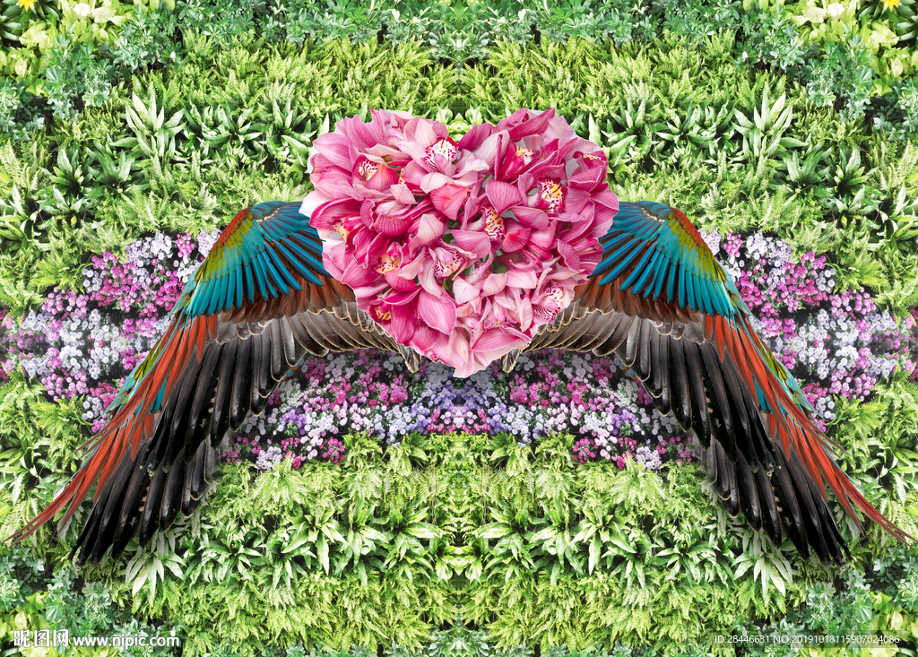 翅膀网红婚礼背景墙