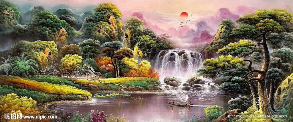 山水招财画