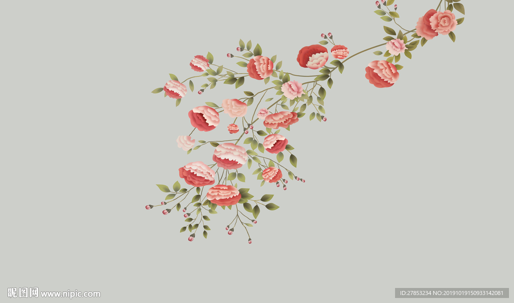 简约玫瑰花花瓣玫瑰花花藤