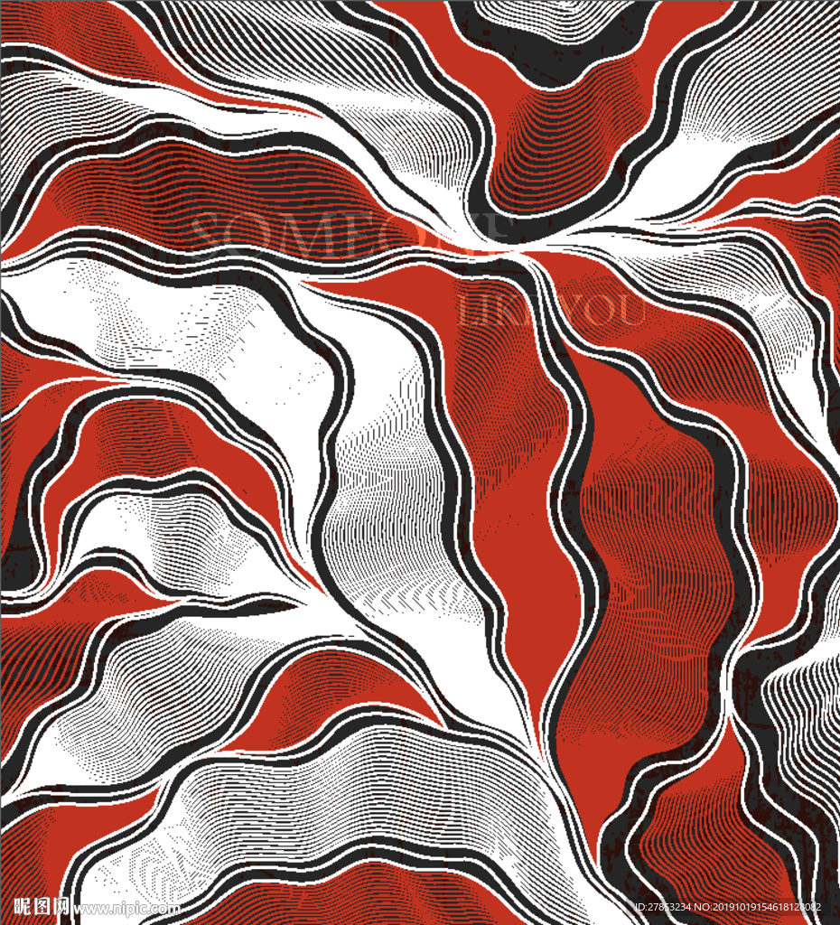 现代抽象意境图山脉图个性几何客