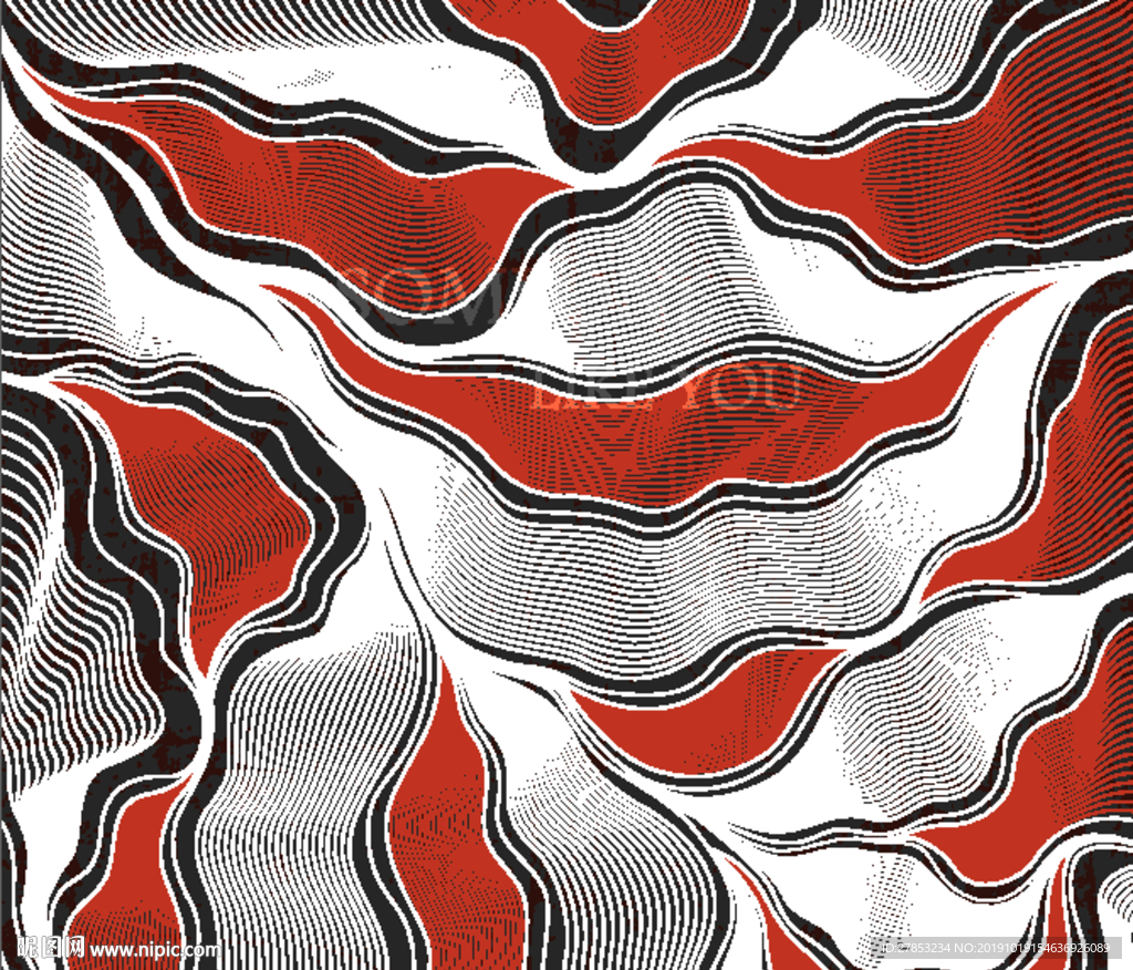 现代抽象意境图山脉图个性几何客