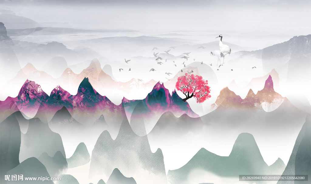 山水背景墙