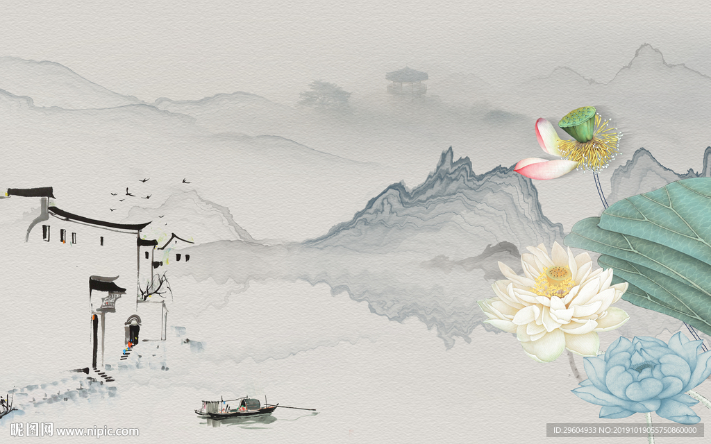 极品装饰画 TIF分层 背景墙