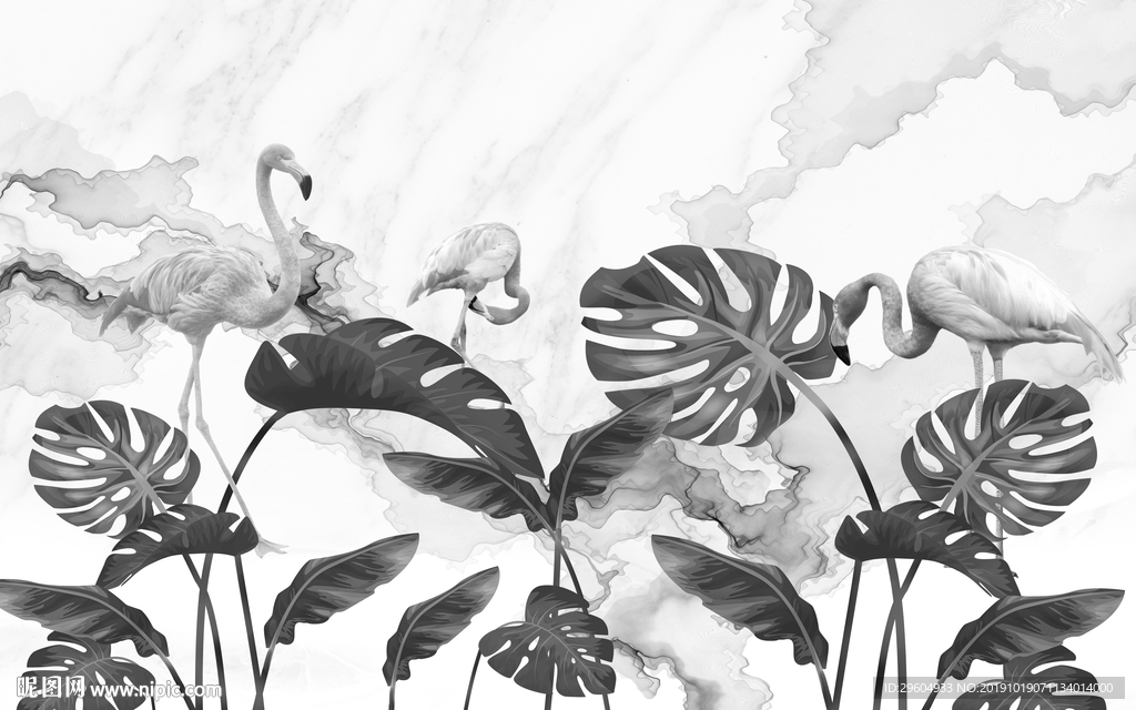 立体装饰画 TIF分层 爵士白