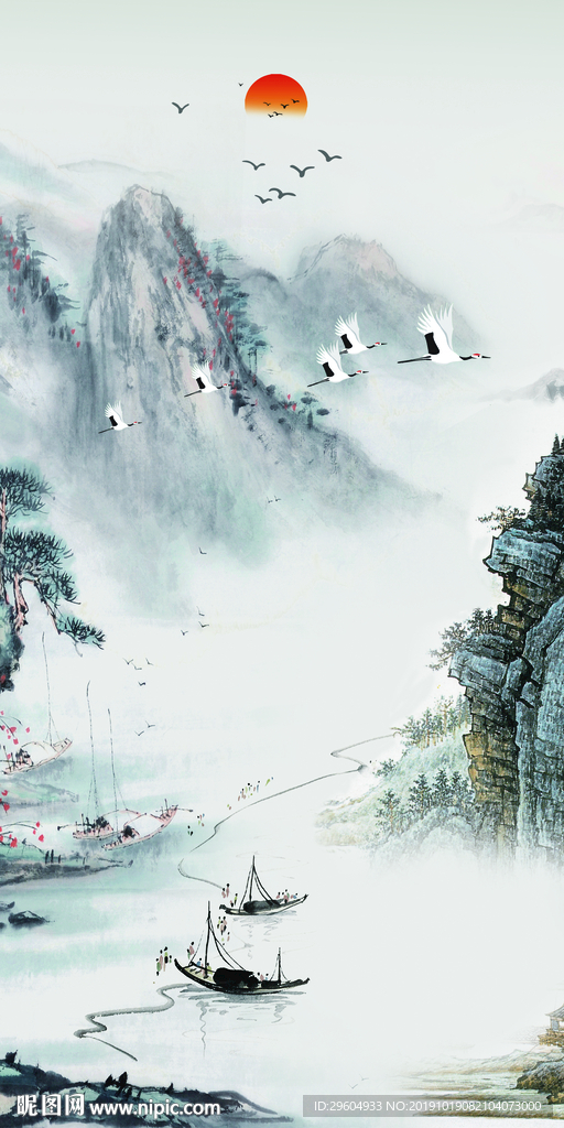 极品山水中国风画 TIF分层