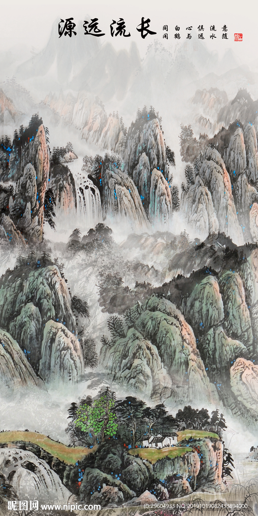 意境山水中国风画 TIF分层