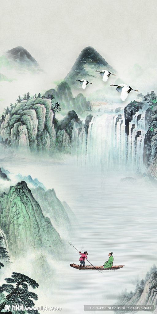 大气山水中国风画 TIF分层