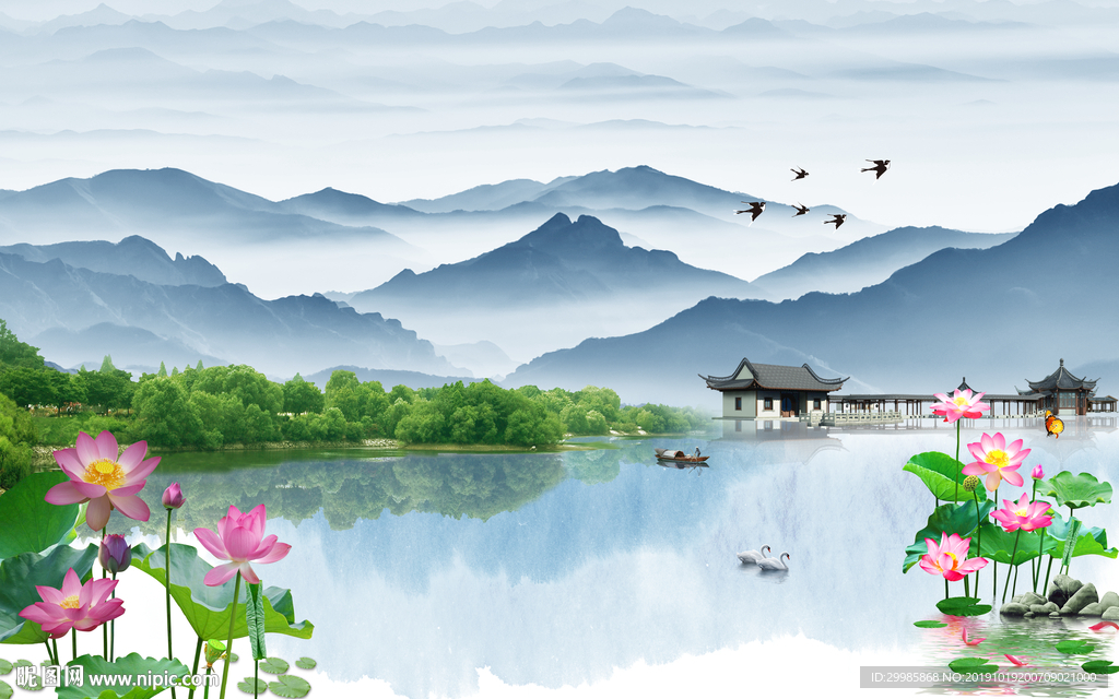 简约风新中式画tif分层