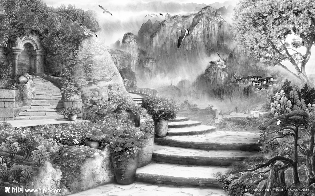 大气新中式画 tif分层