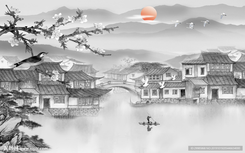 江南新中式画 tif分层