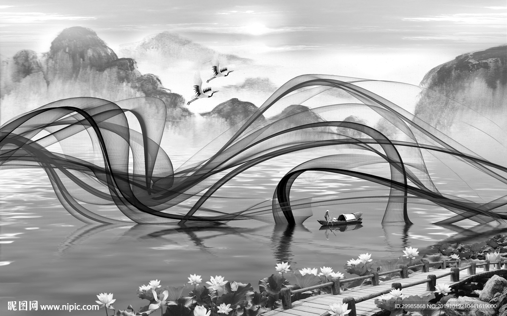 现代新中式画 tif分层