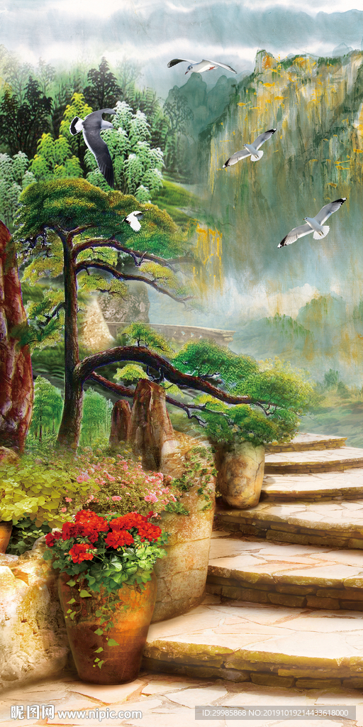 高清 风景山水玄关 tif分层