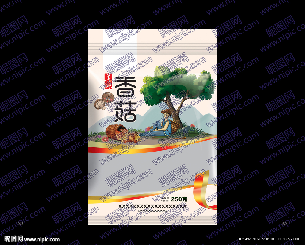 香菇立体包装效果图