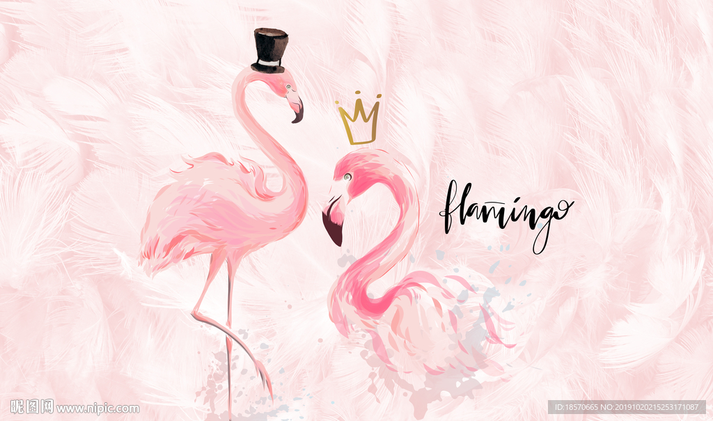 火烈鸟电视墙背景