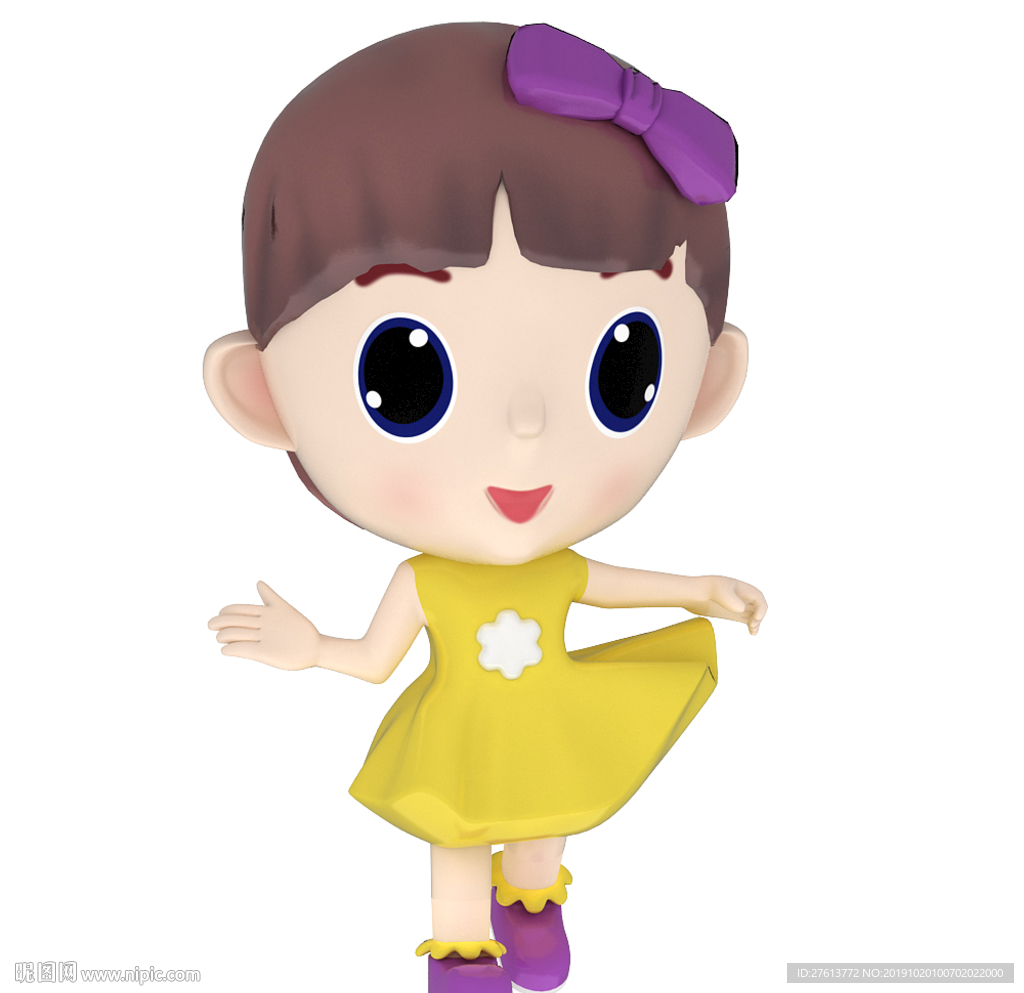 可爱的小女生3D模型