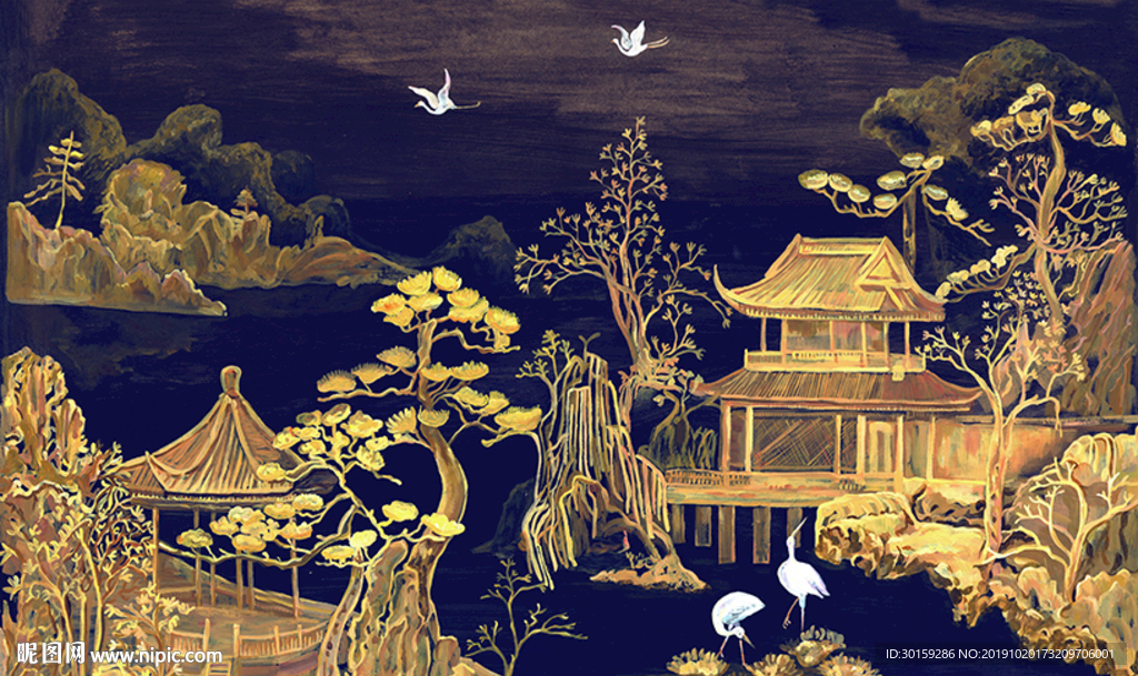 手绘建筑风景