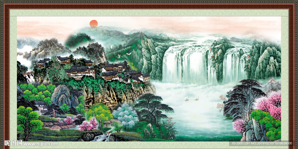 聚宝盆风水画