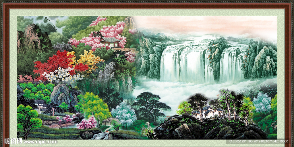 聚宝盆风水画