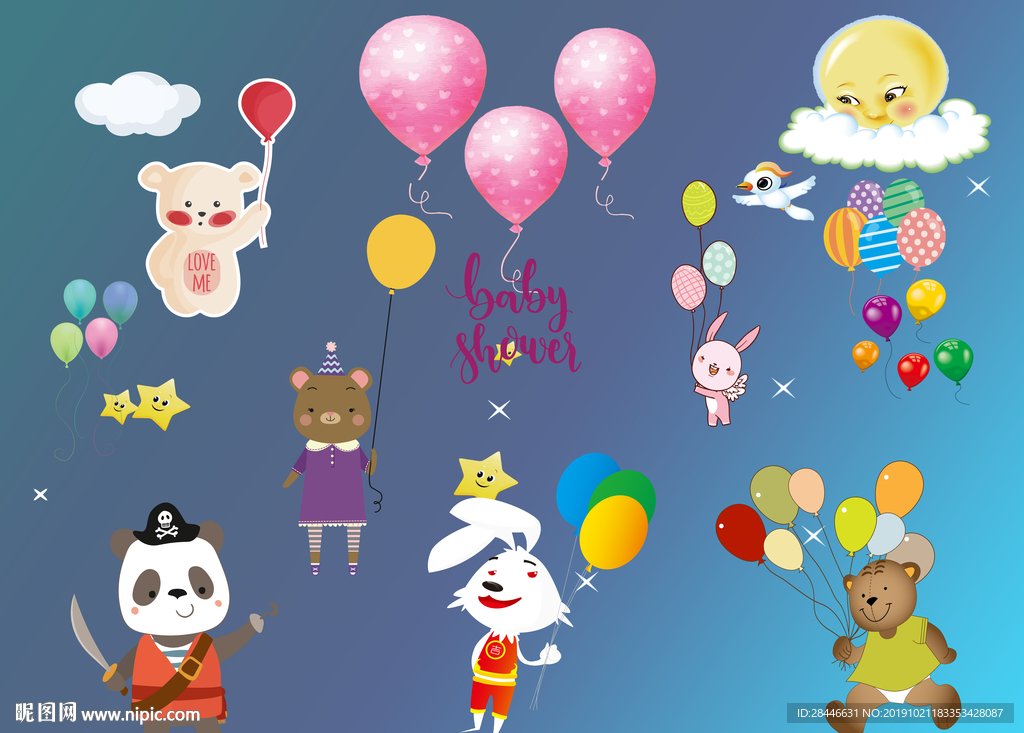 卡通背景墙手绘儿童房