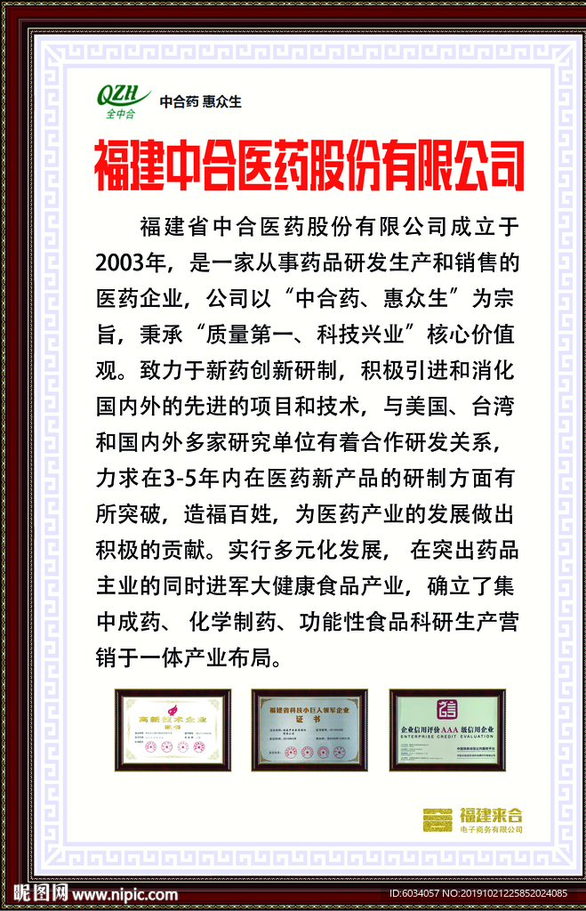 福建中合医药股份有限公司介绍