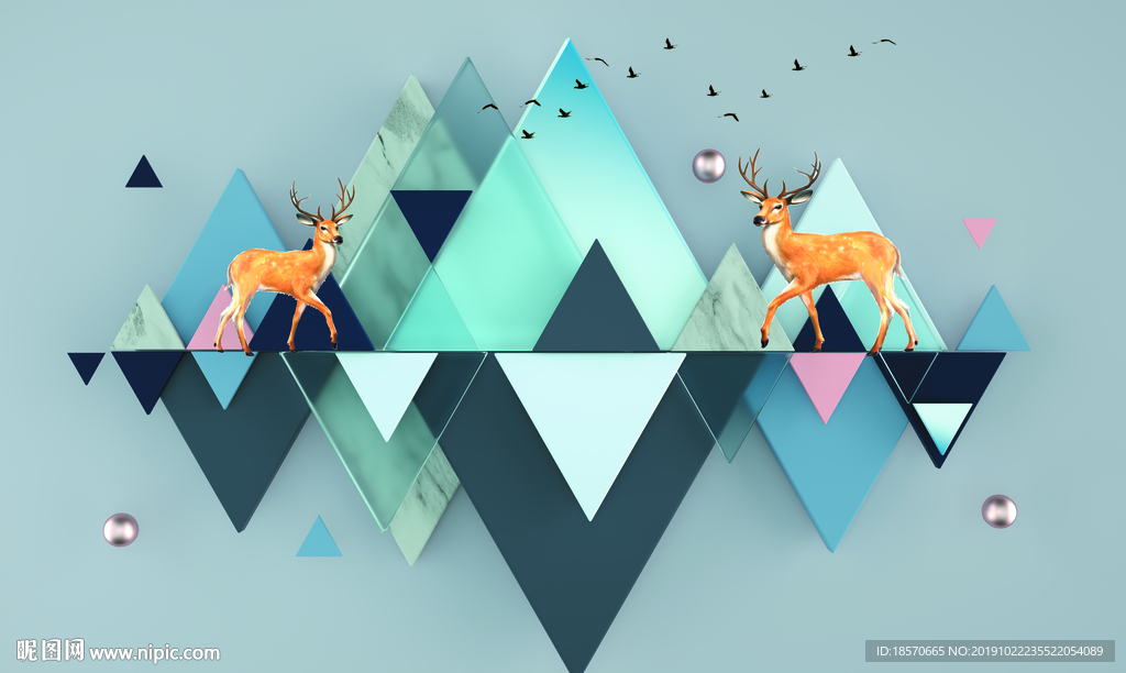 欧式3D麋鹿