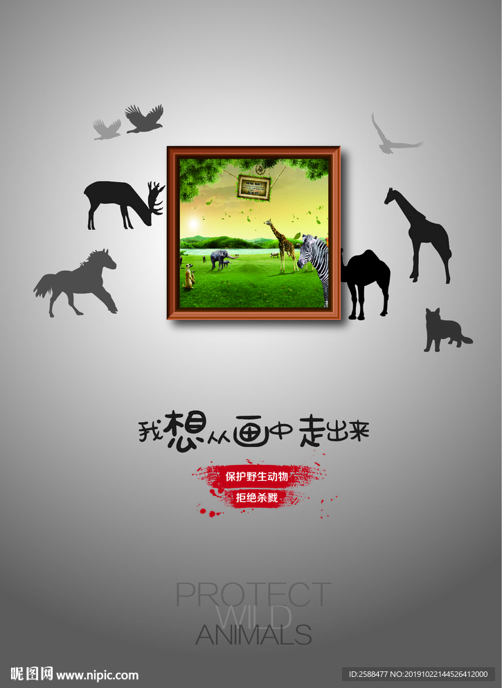 保护动物海报