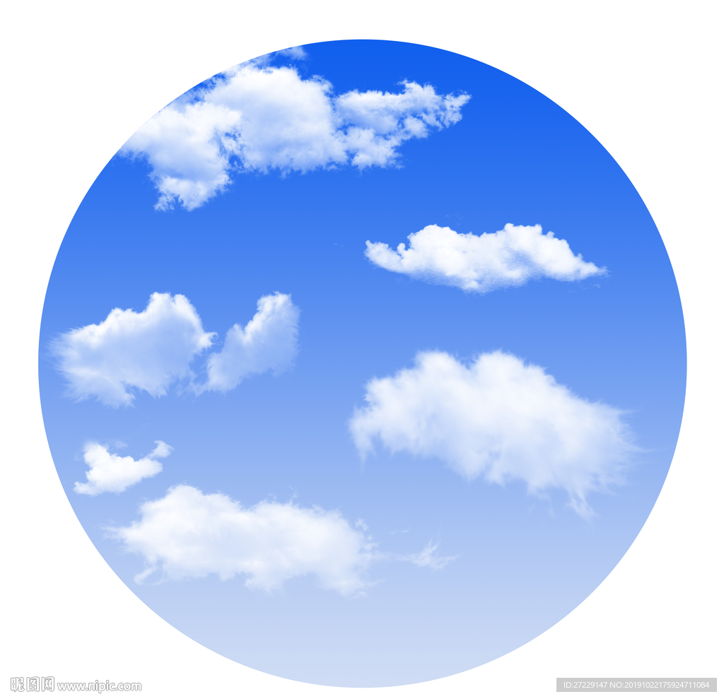 圆形蓝天白云
