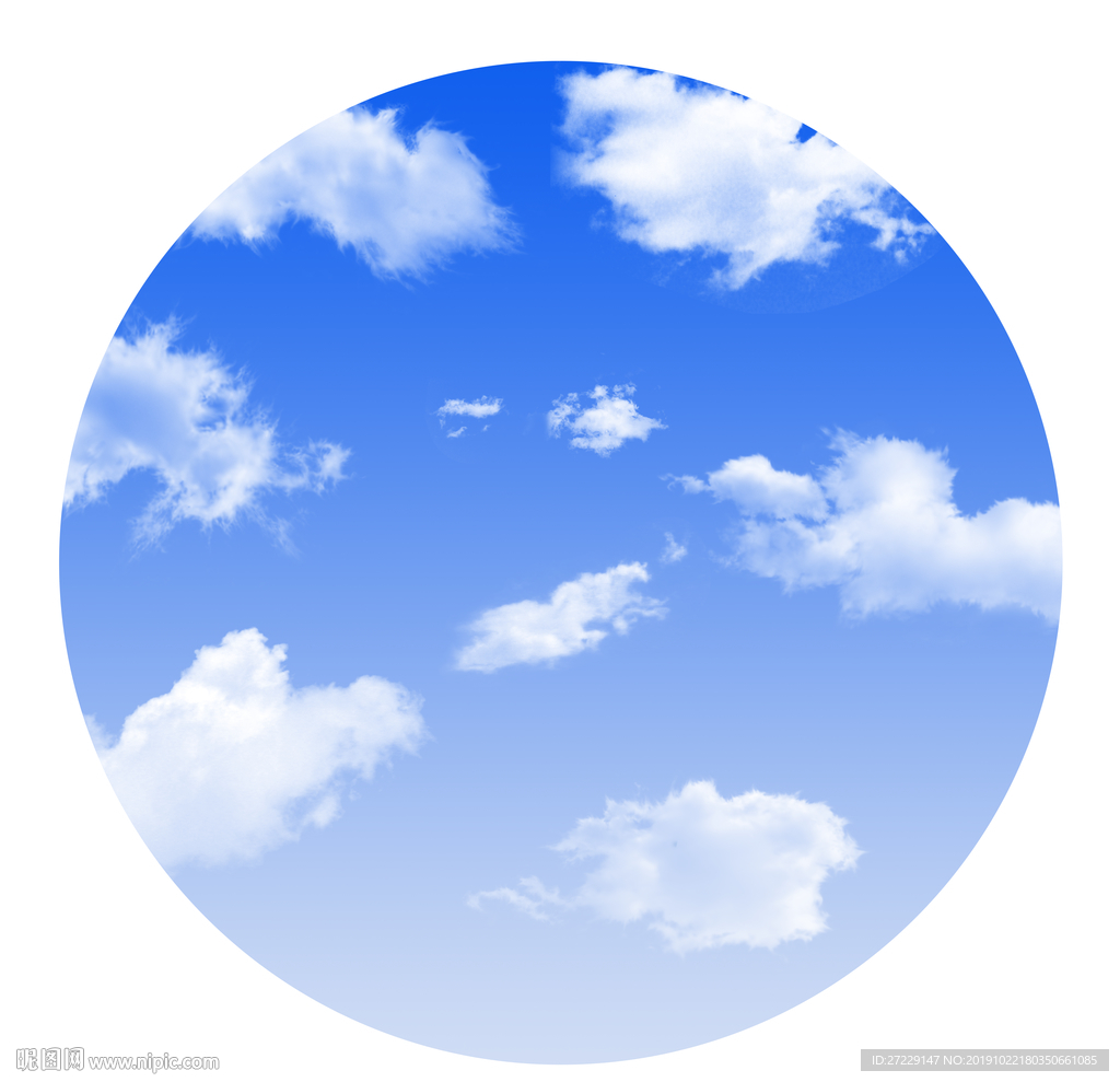 圆形蓝天白云