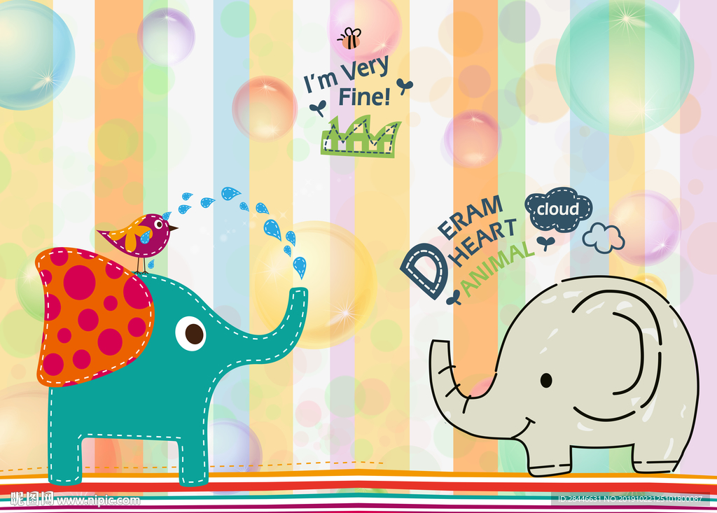 卡通背景墙手绘儿童房