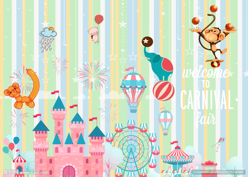 卡通背景墙儿童房