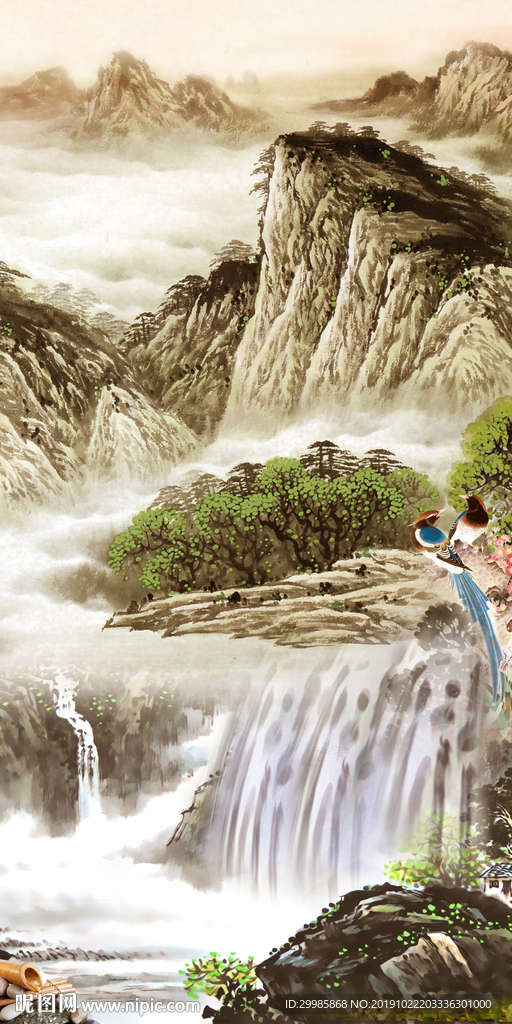 优美风景玄关山水 tif分层