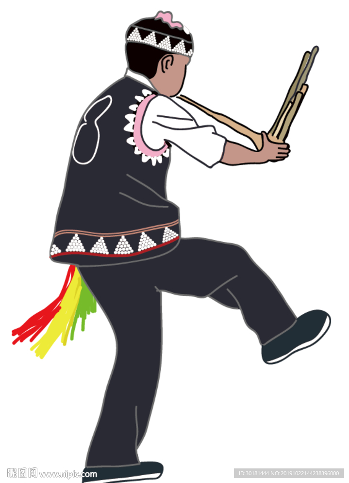 卡通拉祜族人物